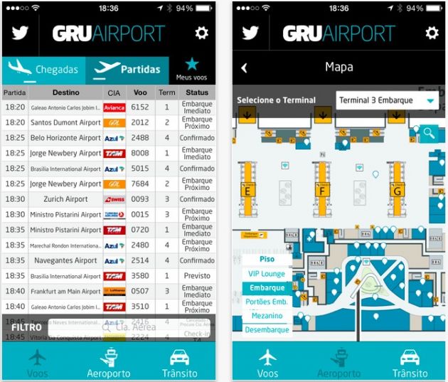 Aplicativo informa tudo sobre o serviço de transporte do Aeroporto de Guarulhos e situação do estacionamento