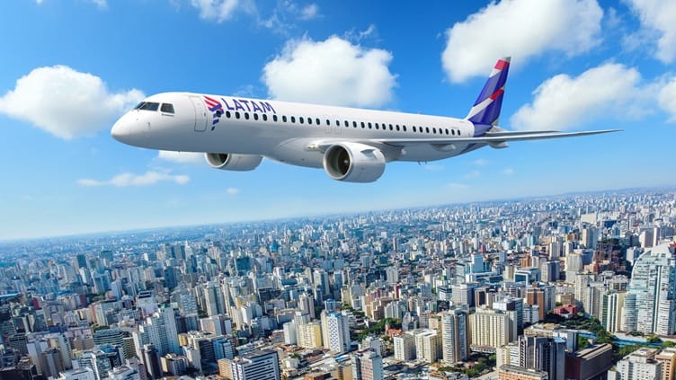 LATAM fortalecerá a conectividade na América do Sul com a compra dos jatos Embraer E195-E2